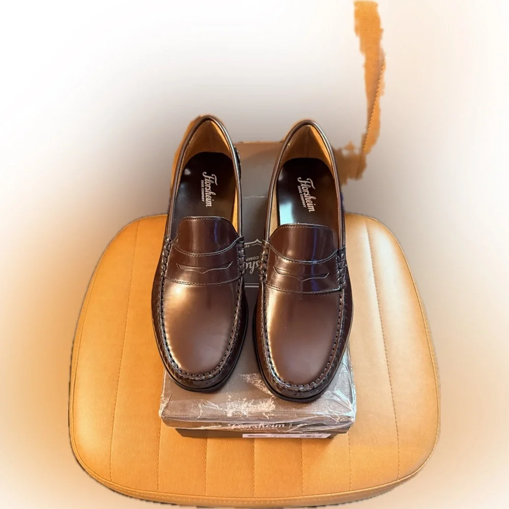Florsheim BERKLEY Moc Toe Penny Loafer in Burgundy Size 8.5 3E Wide